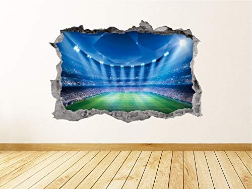 Futbol Stadyumu Duvar Çıkartması Sanat Çökerttiğini 3D Grafik Futbol Spor Duvar Sticker Duvar Posteri Çocuk Odası Dekor Hediye