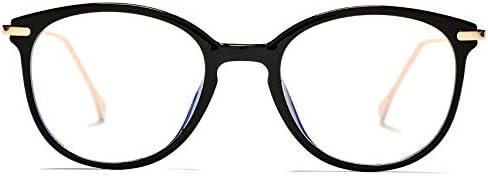 HYCREDI Moda Yuvarlak mavi ışık Engelleme gözlük Erkek / kadın, TR Çerçeve Filtre Bilgisayar Oyun TV Telefon Gözlük (parlak siyah