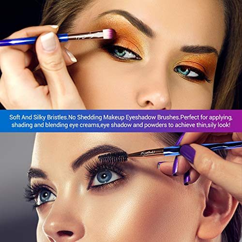 EYESEEK Göz Farı Fırça Seti, Profesyonel Göz Makyaj Karıştırma Fırçalar, 12 Pcs Göz Farı Kaşları Eyeliner makyaj seti için Kadın