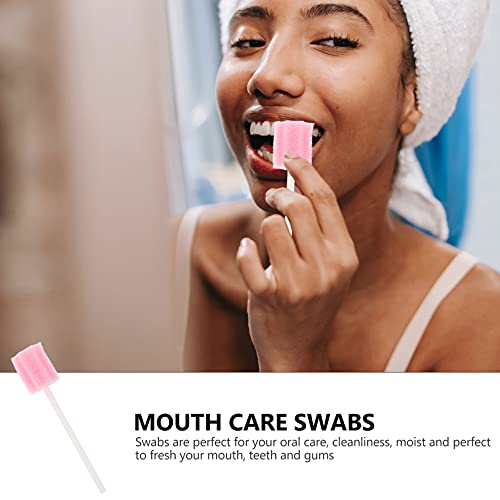 EXCEART Oral Çubukla Sünger 100 Pcs Tek Kullanımlık Ağız Swablar Süngerleri Unflavored ve Steril Oral Swablar Diş Swabsticks