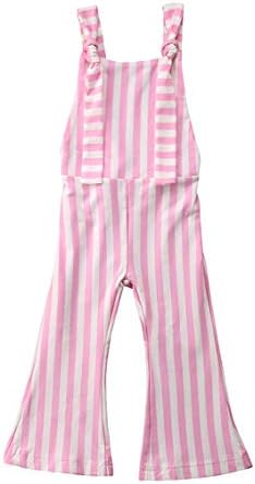 ZAXARRA Yürüyor Çocuk Bebek Kız Çizgili Çan-Alt Tulum Romper Tulum Pantolon Kıyafetler