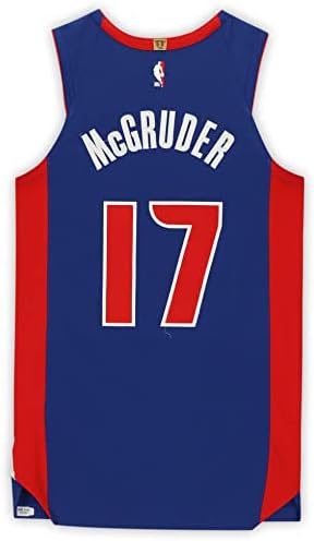 Rodney McGruder Detroit Pistons Oyunu-6 Ocak 2021'de Milwaukee Bucks'a karşı 17 numaralı Mavi Formayı Kullandı-46 + 4 Beden-NBA
