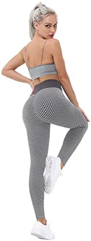 Kadınlar için TQD Yüksek Belli Yoga Pantolonu, Cepli Egzersiz Yoga Pantolonu Karın Kontrolü Koşu Yoga Taytları