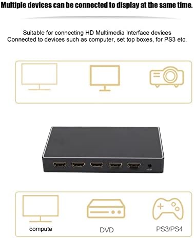 Garsentx 4 K HD Multimedya Arayüz Seçici 6 Gbps 2.0 V 4 in 1 Out 4K@60Hz HD Multimedya Arayüz Dönüştürücü için PS3 / PS4 / Anahtarı