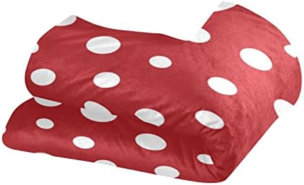 Yatak battaniyesi Kız Gibi Kırmızı ve Beyaz Polka Noktaları Atar Battaniye Mevsim Kanepe Yatak Kanepe Sandalye 76. 8x60 İnç