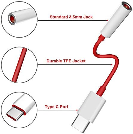 TİTACUTE USB C için 3.5 mm Aux Kablosu USB C için 3.5 mm dişi Adaptör Tipi C için 3.5 mm Ses Adaptörü için OnePlus 8 T Yardımcı
