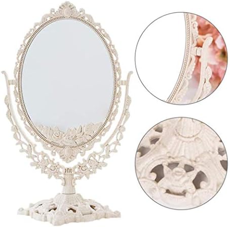 WJCCY Kadın Tezgah makyaj aynası Oval Şekilli Çift Taraflı Ayna Masası Kozmetik Ayna Yatak Odası Masa Ayna Ev için (Boyut: 32