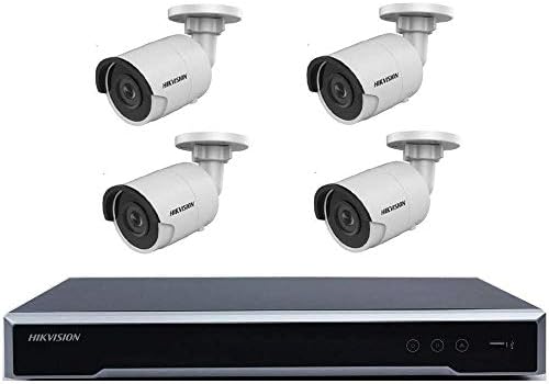 Hikvision Video Gözetim Kitleri 4 K Ultra HD PoE Güvenlik Kamera Sistemi DS-2CD2055FWD-I 5MP IR Sabit Ağ Bullet Kamera (4 Kanal
