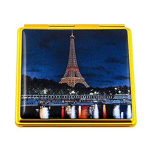 Fransa'nın Hediyelik Eşyaları - 'Gece Eyfel Kulesi' Çift El Çantası Aynası