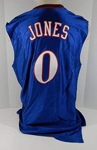 2001-02 Philadelphia 76ers Alvin Jones 0 Oyunu Kullanıldı Mavi Forma 9/11 NBA Yaması-NBA Oyunu Kullanıldı
