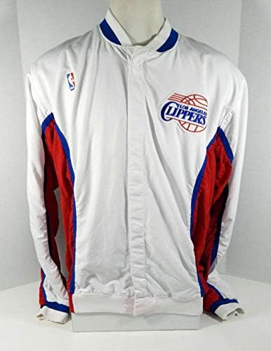 1992-93 Los Angeles Clippers Harold Ellis 30 Oyunu Kullanılmış Beyaz Isınma Ceketi 026-NBA Oyunu Kullanılmış