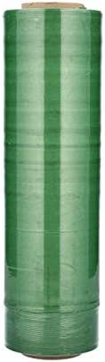 PSBM Yeşil Streç Sarma, 256 Paket, 15 İnç x 1500 Feet, 80 Gauge, Plastik Sarılmak Ambalaj için Koyu Renkli El Streç Film Ruloları