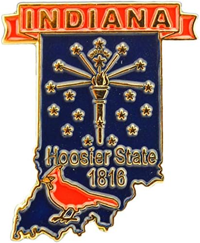Indiana Eyalet Şekilli Harita Yaka Metal Pin