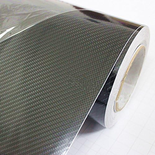Moyıshı 5D Parlak Siyah Karbon Fiber Vinil Wrap Doku 3 Katmanlı 5D Vinil wrap DIY Film (12 x 79)