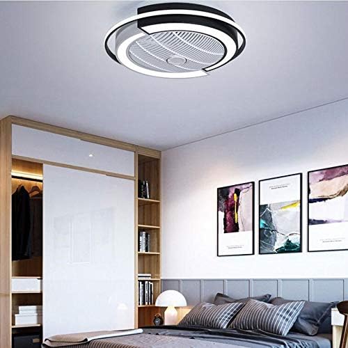 HSCW fan ışık ayarlanabilir Modern LED tavan vantilatörü aydınlatma ile yatak odası fanı tavan ışıkları Kısılabilir Basit oturma