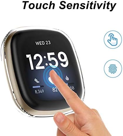 [1-Pack] Aladrs Ekran Koruyucu Kılıf için Uyumlu Fitbit Sense & Versa 3 İzle, tam Koruyucu HD Ultra-İnce Kapak için Uyumlu Fitbit