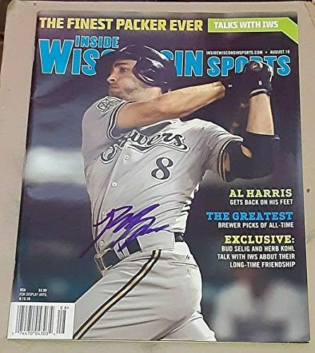 Ryan Braun Milwaukee Brewers, Wisconsin Spor Dergisi içinde imzalı imzalı MLB Dergileri imzaladı
