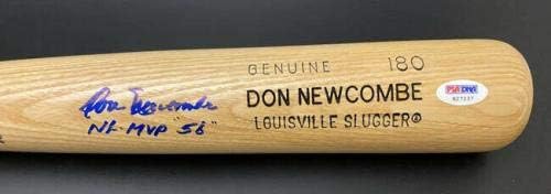 Don Newcombe İMZALI Louisville Slugger Yarasa + NL MVP Dodgers PSA / DNA İMZALI-İmzalı MLB Yarasalar