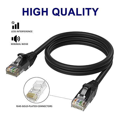 Cat6 Ethernet Kablosu 3 Feet / 3 Paket, Adoreen Yama Kablosu (0,6 ft'den 25 ft'ye kadar), Cat 6 Yüksek Hızlı Ağ LAN UTP RJ45
