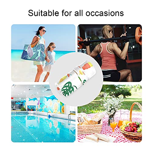 xigua 2 Paket ıslak kuru çanta Bez Bebek Bezi Su Geçirmez Mayolar saplı çanta Bileklik Seyahat Plaj Çantası, sevimli Yaz Palmiye