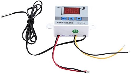 XH-W3002 DC 24 V dijital sıcaklık kontrol cihazı ön kablolu termostat ile su geçirmez sensör, 2 aşamalı ısıtma ve soğutma modu
