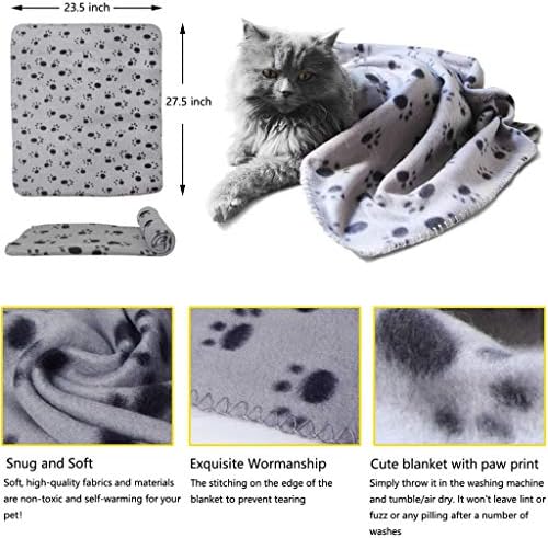 UYTGB Süper Yumuşak ve Sıcak Kabarık Pet köpek battaniyesi, sevimli Polar Pençe Baskı Atmak Battaniye Kitties Puppies-23.5X 27.5