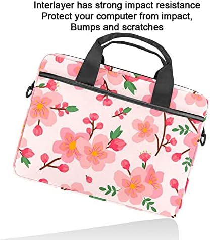 Hafif 15 İnç Laptop çantası Iş Evrak Su Geçirmez Bilgisayar omuzdan askili çanta Taşıma çantası Çanta Güzellik Pembe Erik Çiçeği