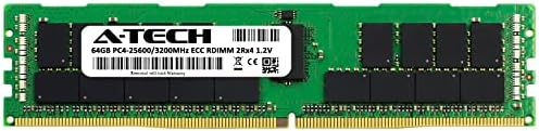 A-Tech 64 GB RAM Dell PowerEdge R650xs Raf Montaj-DDR4 3200 MHz PC4-25600 ECC Kayıtlı RDIMM 2Rx4 Çift Rütbe 288-Pin Sunucu Bellek