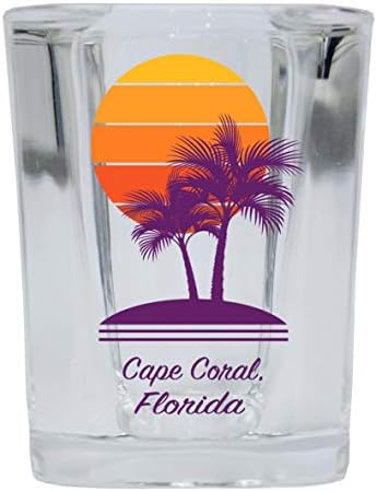 Cape Coral Florida Hatıra 2 Ons Kare Atış Cam Palmiye Tasarımı
