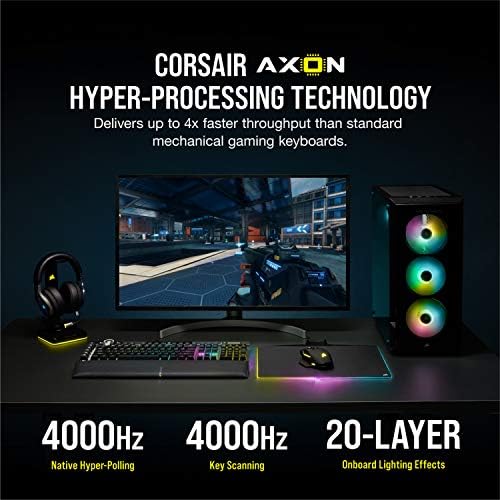 Corsair K100 RGB Mekanik Oyun Klavyesi-Cherry MX Speed RGB Gümüş Tuş Anahtarları-4X Daha Hızlı Verim için AXON Hiper İşleme Teknolojisi-44