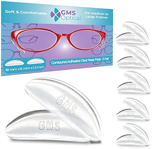 Gözlük, Güneş Gözlüğü ve Göz Aşınması için Süper Yapışkan Destekli GMS Optical® 1.3 mm Ultra İnce Kaymaz Yapışkan Konturlu Silikon