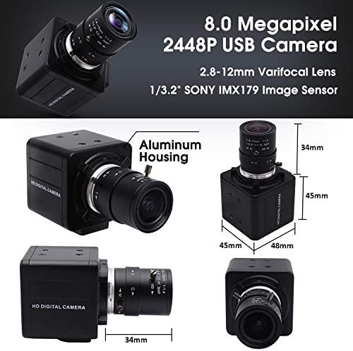 SVPRO USB Kamera ile Zoom 2.8-12mm Değişken Odaklı Lens 8MP Manuel Odaklama Mini USB Webcam 2448 P Yüksek Çözünürlüklü USB Kamera