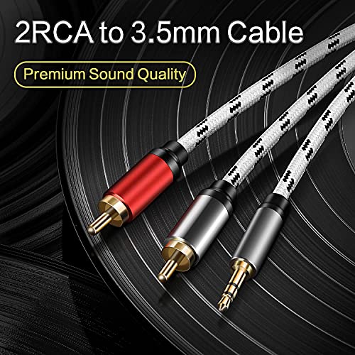 RCA 3.5 mm, SNANSHI RCA Kablosu 3.5 mm Erkek 2RCA Erkek Stereo Ses Adaptörü Kablosu Naylon Örgülü AUX RCA Y Kablosu RCA Aux Kablosu