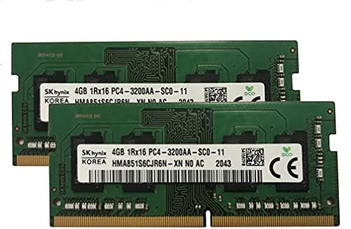 SK Hynix 8 GB KİTİ (2x4 GB) DDR4 3200 MHz PC4-25600 1.2 V 1R x 16 SODIMM Dizüstü RAM Bellek Modülü HMA854S6CJR6N-XN, OEM Paketi
