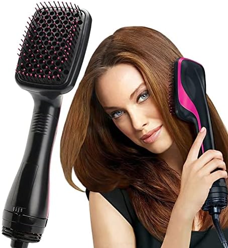 Elektrikli döner saç kurutma makinesi fırçası, 2 in 1 negatif büyük defne saç tarak, ıslak ve kuru düz saç, hızlı şekillendirici