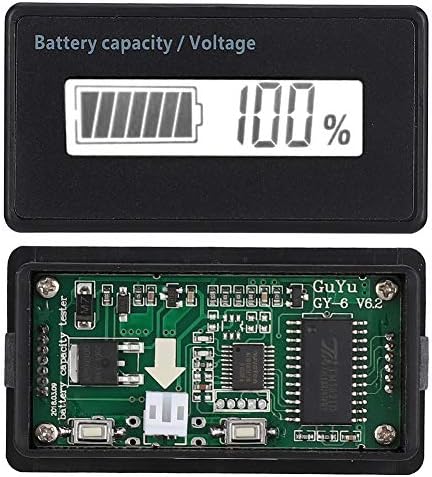 eboxer - 1 Pil Kapasitesi Göstergesi GY-6GH Su Geçirmez LCD Pil Ekran, kurşun-Asit Pil için Pil için(beyaz ışık)