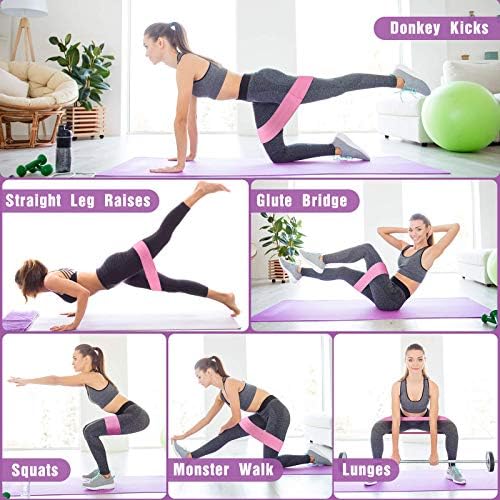 Direnç Bantları için Bacaklar ve Popo Egzersiz Bantları Spor Spor Yoga Aksesuarları -3 ADET(Yeşil / Pembe / Siyah)