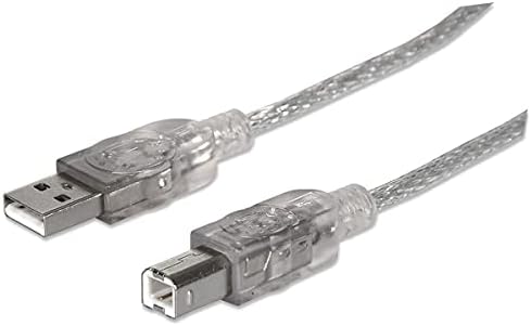 Manhattan A Erkek / B Erkek, 10 Fit, Yarı Saydam Gümüş, Yüksek Hızlı USB Aygıt Kablosu (340458)