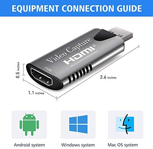 Ses Video Yakalama Kartları, KANAV 1080 P HDMI USB Video Yakalama Kartı USB 2.0 Kayıt DSLR Kamera Eylem Kam, Bilgisayar için