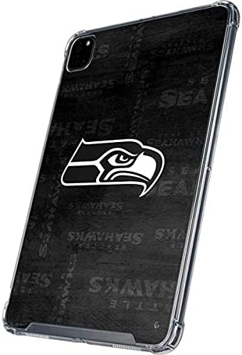 iPad Pro 12.9 inç (2021) ile Uyumlu Skinit Şeffaf Tablet Kılıfı - Resmi Lisanslı NFL Seattle Seahawks Siyah Beyaz Tasarım