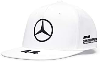 Mercedes Benz AMG Petronas F1 2021 Lewis Hamilton Flatbrim Şapka Siyah / Beyaz