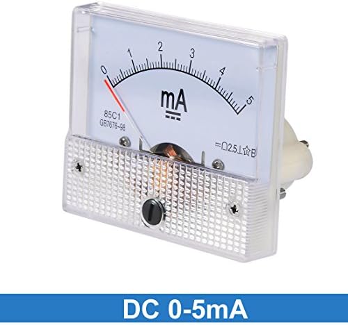 uxcell Analog Akım Panel metre DC 0-5mA 0.1 mA Ölçekli 85C1 Ampermetre Devre Test için Şarj Pil Amper Tester Ölçer Paketi 1