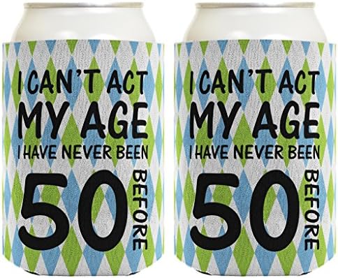 50th Doğum Günü Hediyeleri İçin Tüm Hareket edemez Yaş Asla 50 2 Paket Can Coolie İçecek Soğutucular Coolies Argyle