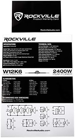 (2) Rockville W12K6D2 V2 12 4800 W Araç Ses Subwoofer + Mono Amplifikatör + Amp Kiti