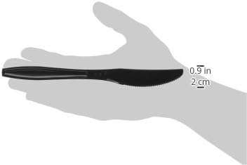 Fineline Ayarları Tek Kullanımlık Plastik Bıçaklar / Siyah | Flairware Koleksiyonu / 100 Bıçak Paketi, 8 inç