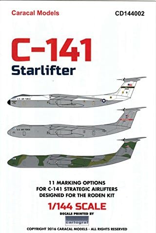 Caracal Modelleri CARCD144002 1: 144 Çıkartmalar-C-141 Starlifter [SU KAYDIRAĞI Çıkartma Sayfası]