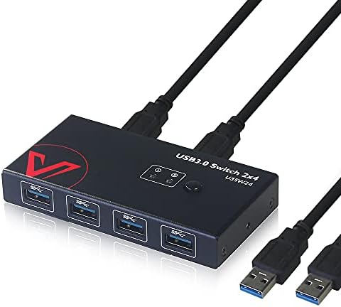 USB 3.0 Switcher Seçici 2 Bilgisayarlar Paylaşımı 4 USB Aygıtları KVM Anahtarı USB 3.0 Hub Ver 2021 için Klavye Fare Yazıcı Tarayıcı