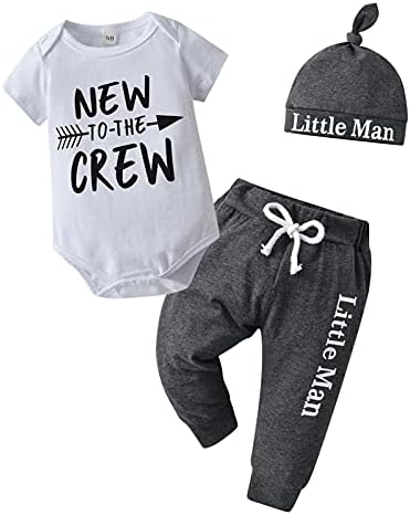 3 Adet Yenidoğan Erkek Bebek Giysileri Yaz Kısa Kollu Romper + Pantolon + Şapka Kıyafetler Set