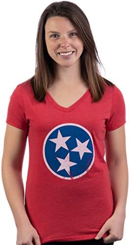 Tennessee Bayrağı / Vintage Sıkıntılı Tennesseean Gönüllü Devlet Kadın T-Shirt