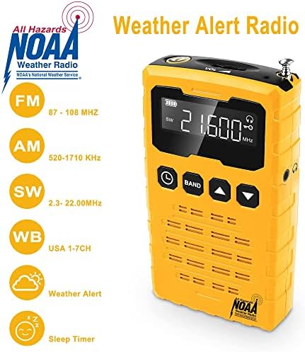 2 ADET Hava Radyo, 5000 mAh Güneş El Krank Acil & Cep Hava Radyo, NOAA / AM / FM Kısa Dalga Açık Survival Taşınabilir Radyo,
